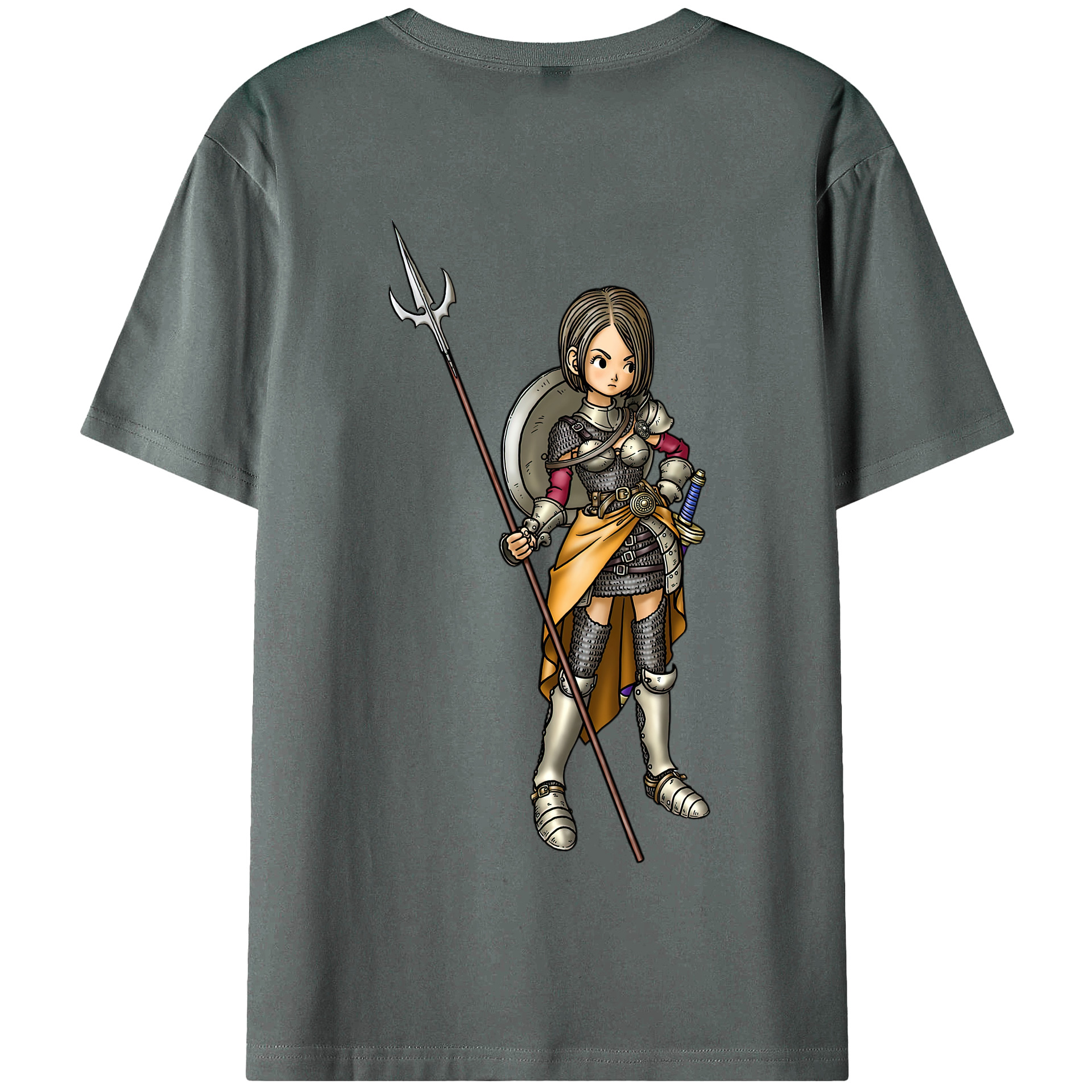 （画像用） ドラゴンクエスト Doragon Kuesuto Dragon Quest 綿100％半袖Tシャツ（背面プリント）